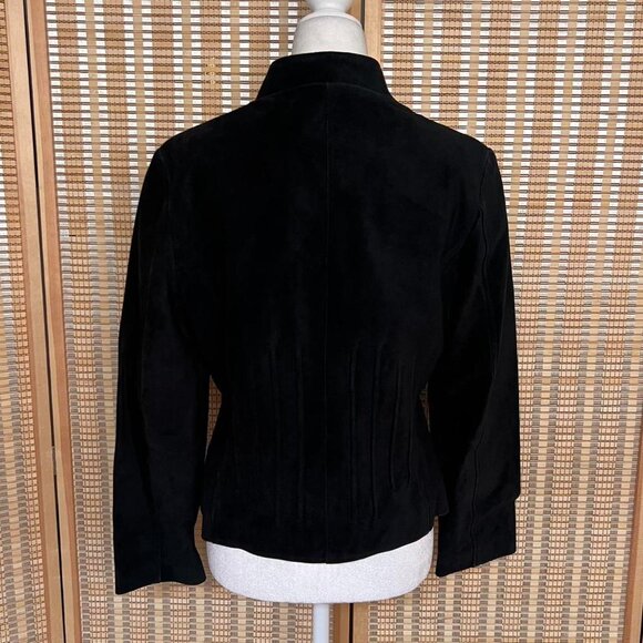 Bernardo black suede, 100% genuine leather moto jacket with pockets - Picture 3 of 5
